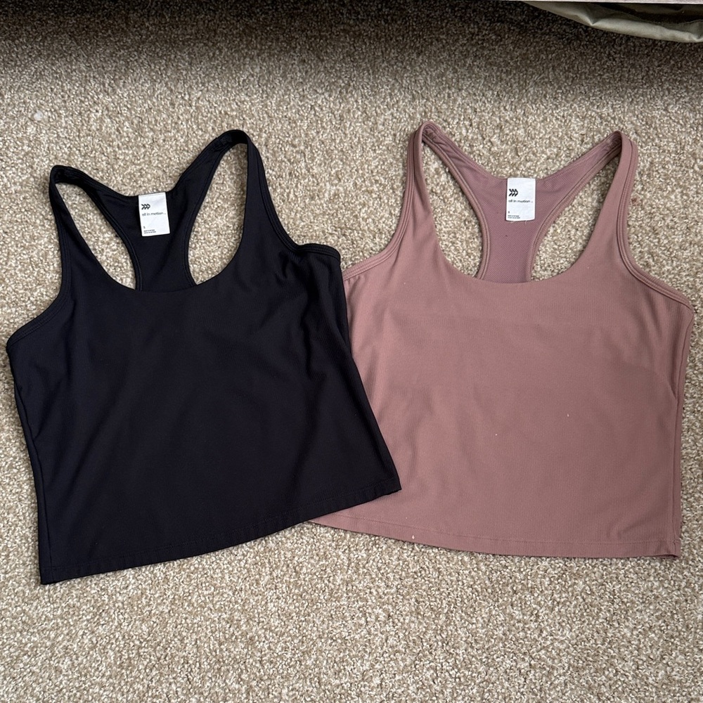 all in motion Dusty Mauve and Black Mesh Racerback Crop Top